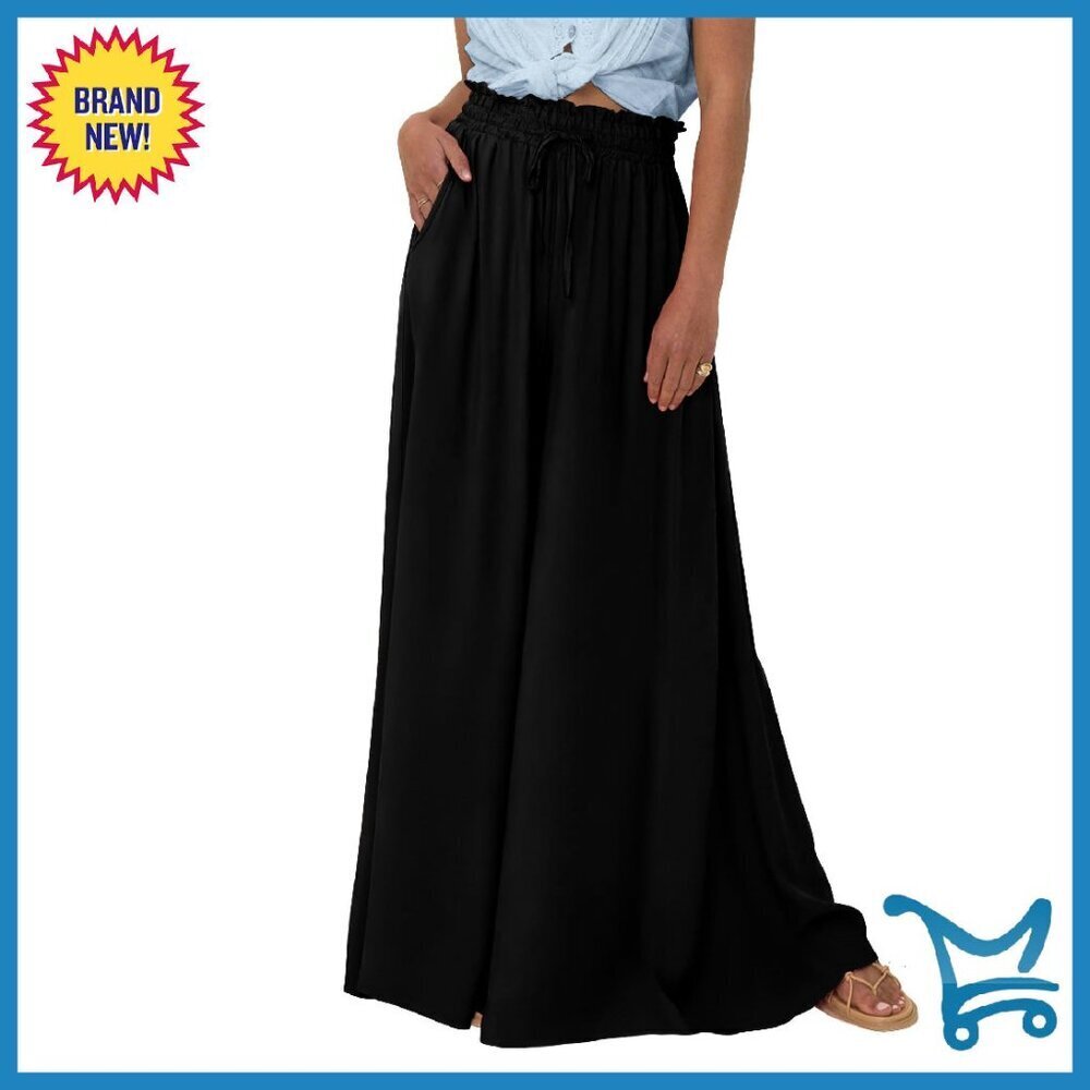 Women's High Waist Wide Leg Palazzo Pants with Pockets Loose Fit